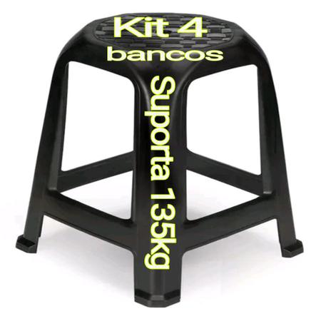 Imagem de Cadeiras Bancos Reforçados para Mesa Churrasco Quintal Cozinha Aguenta até 135kg