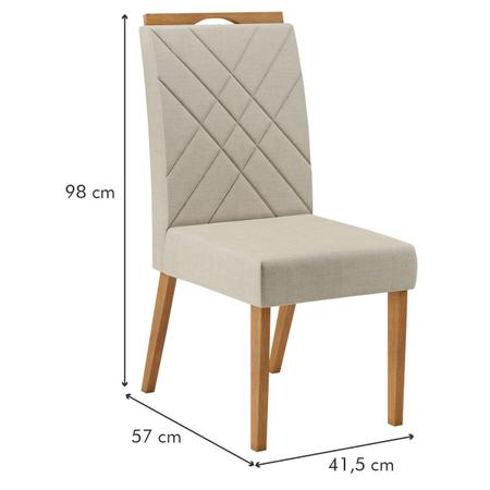 Imagem de Cadeiras Kit 2 Cadeiras Wood Bélgica Mel/Linho Bege - Mais Decor