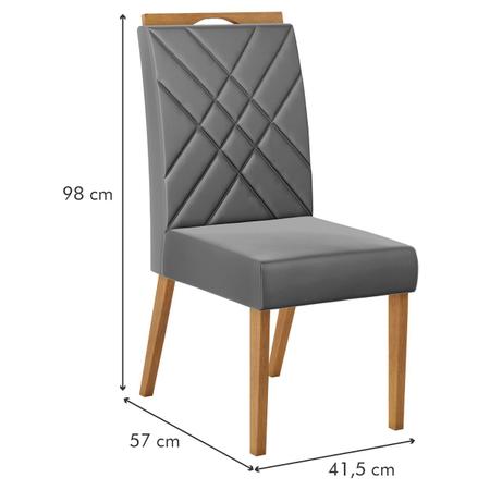 Imagem de Cadeiras Kit 2 Cadeiras Wood Bélgica Mel/Veludo Cinza - Mais Decor