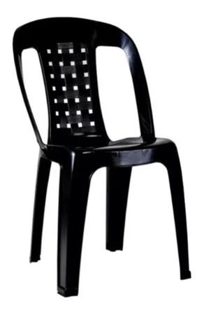 Imagem de Cadeiras Plásticas Super Resistente Preta Bistrô Suporta até 154kg