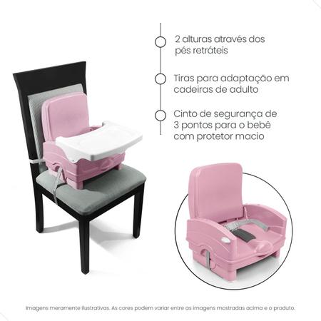 Cadeira Alimentação Bebê Portátil Fun Rosa Voyage  Tbabykids a loja com a  melhor lista de produtos para seu Bebê