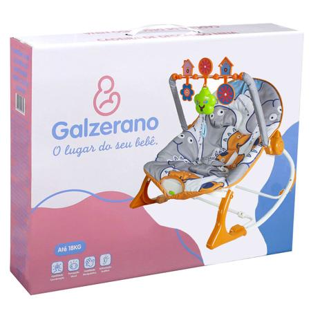 Imagem de Cadeirinha Bebê Descanso Balanço Musical Vibratória Reclinável Colorida Menino Menina Galzerano Nina Dino 0 a 18kg Cadeira Infantil