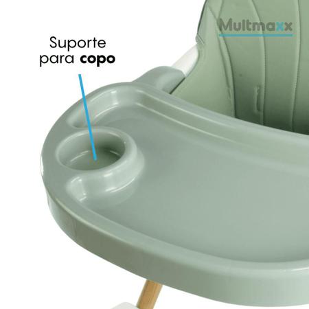 Imagem de Cadeirinha de Alimentação Premium Multmaxx Ajustável, Dobrável e Acolchoada 6-36 Meses Verde