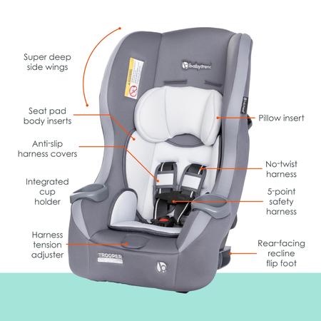 Imagem de Cadeirinha de carro conversível Baby Trend Trooper 3 em 1 Dash Grey