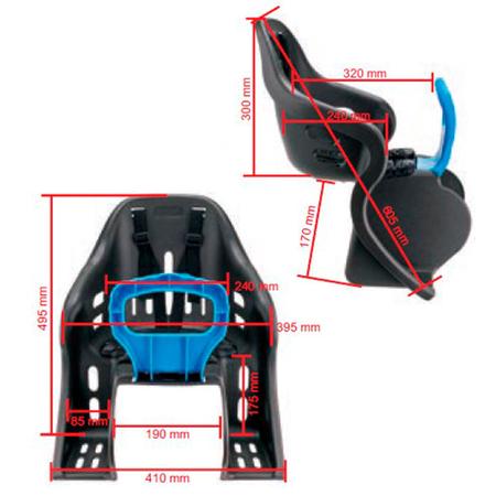 Imagem de Cadeirinha Traseira Kid Bike KF402 Bagageiro 14mm/16mm Cinto 3 Pontos Kalf