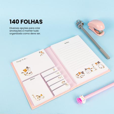 Mini Caderneta Kawaii Fofa com 70 Folhas Pautadas - Caderno de Anotações /  Caderneta / Moleskine - Magazine Luiza