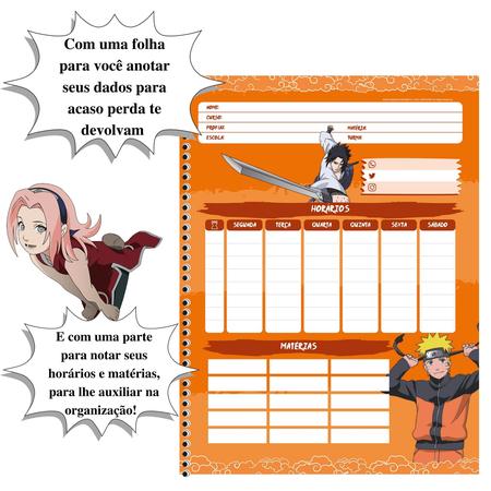 Caderno Escolar 1 Materia Naruto Shippuden Sakura sasuke em Promoção na  Americanas