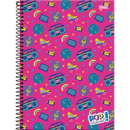 Imagem de Caderno 12X1 Capa Dura POP Collection 240 Folhas - Pacote com 4 Unidades