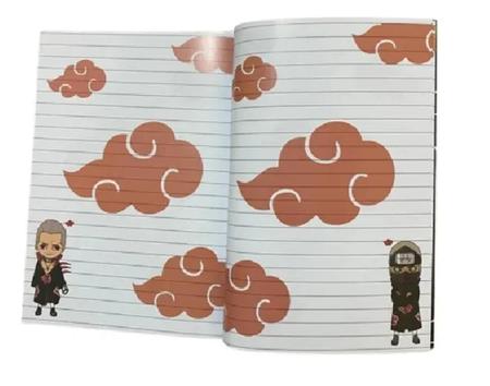 Caderno Akatsuki Anime Naruto e Colar Nuvem Vermelha