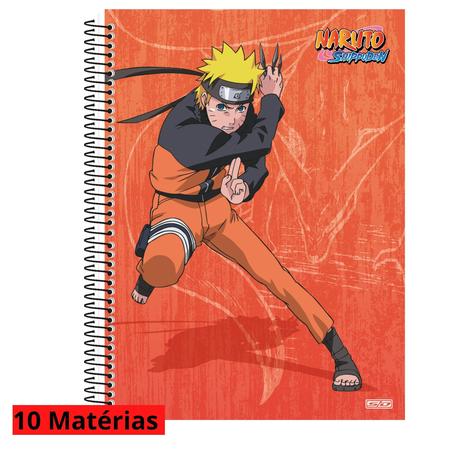 Caderno Anime Naruto Uzumaki 10 Matérias Universitário - TECH KING