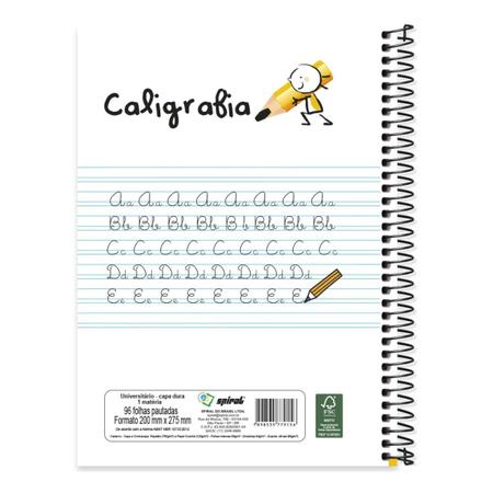 Imagem de Caderno Caligrafia 96fls Universitário Capa Dura 1x1 - Spiral