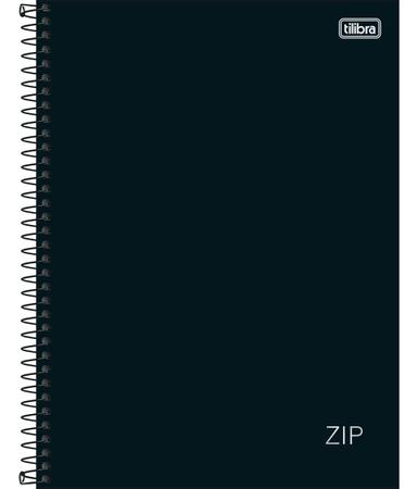 Imagem de Caderno Capa Dura 10 Matérias Zip Preto Tilibra