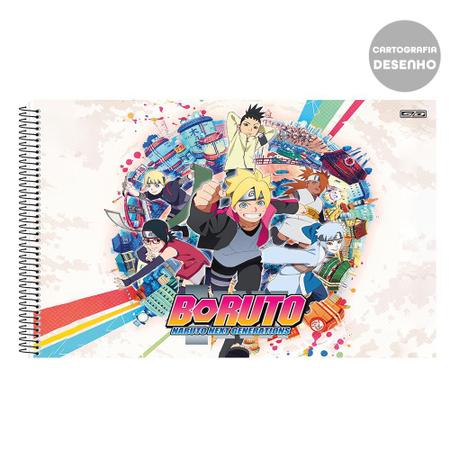 Caderno Cartografia Desenho Boruto Lamen 60Fls São Domingos - SAO DOMINGOS  - Caderno de Cartografia - Magazine Luiza