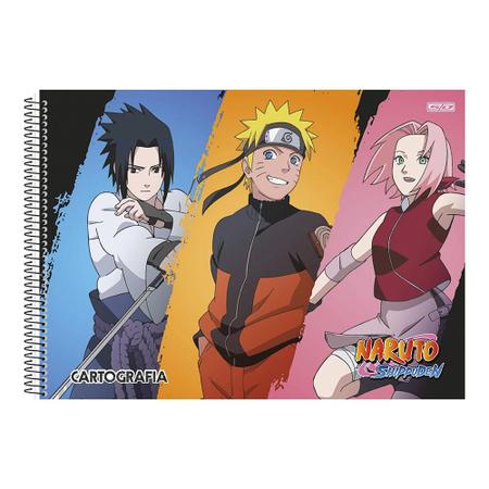 Caderno Cartografia e Desenho Capa Dura Espiral 60 Folhas Naruto - São  Domingos