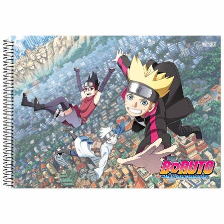 Caderno Cartografia Desenho Boruto Lamen 60Fls São Domingos - SAO DOMINGOS  - Caderno de Cartografia - Magazine Luiza