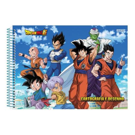 Caderno De Desenho Dragon Ball Super 60 Folhas Cartografia - Tem