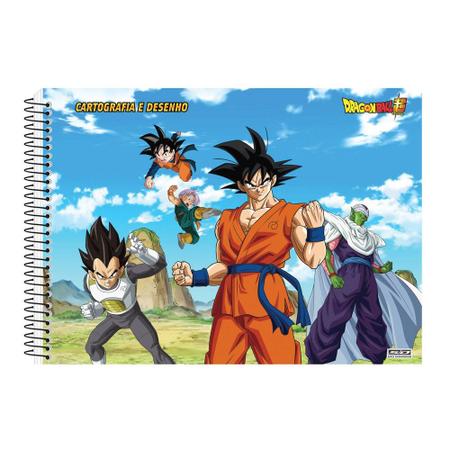 Caderno Dragon Ball Super de Desenho e Cartografia 96 Folhas - São Domingos  - Caderno de Cartografia - Magazine Luiza