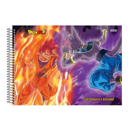 Caderno de Desenho Dragon Ball Saiyajin - 60 Folhas - São Domingos