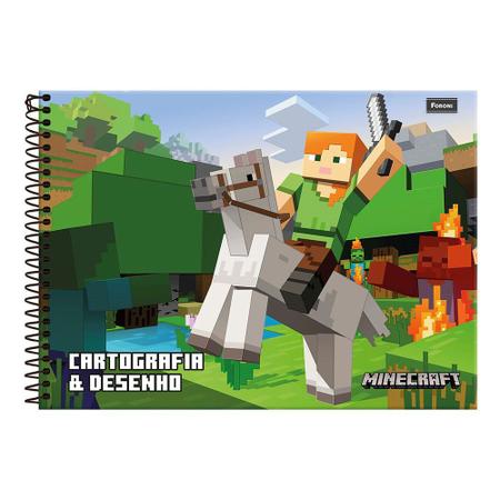 Caderno de Cartografia e Desenho - Minecraft - Foroni - Caderno de  Cartografia - Magazine Luiza