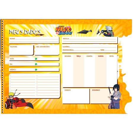 Caderno Cartografia e desenho Naruto shippuden São Domingos 60 folhas -  MundoLápis