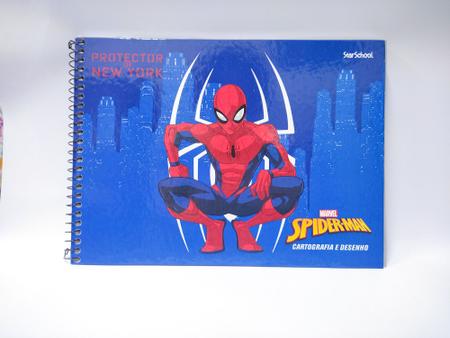 Caderno de Desenho e Cartografia homem Aranha Espiral Capa Dura Spider-Man  80 Folhas