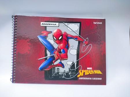 Caderno de Desenho e Cartografia homem Aranha Espiral Capa Dura Spider-Man  80 Folhas