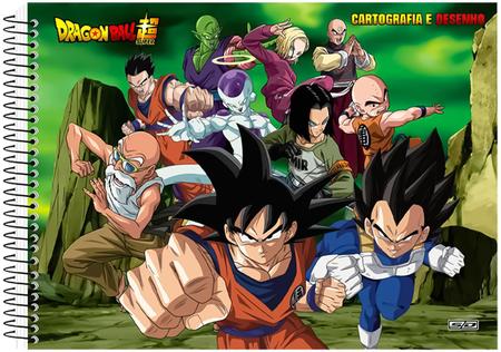 Caderno cartografia e desenho dragon ball super goku black vs beerus sao  domingos