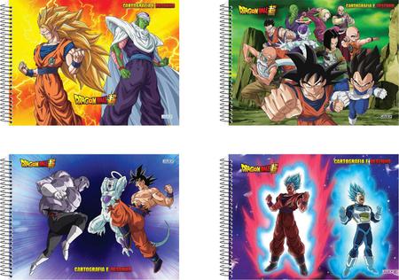 Caderno de cartografia e desenho dragon ball super goku black vs beerus sao  domingos