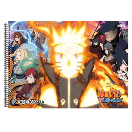 Caderno Cartografia Desenho Naruto Akatsuki 60Fls SD - Pedagógica