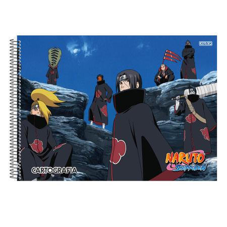 Caderno Naruto Shippuden Desenho e Cartografia Naruto Sasuke - Ri Happy