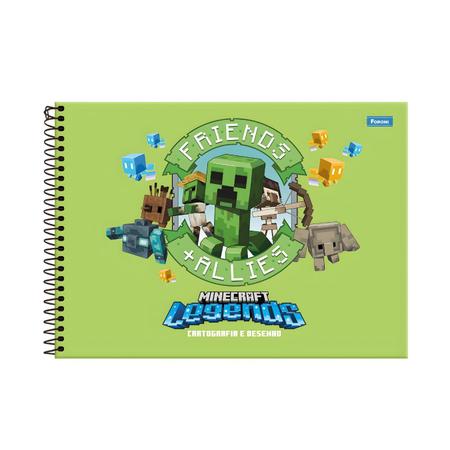 3 Caderno Minecraft Espiral + Brochura 1/4 + Caderno Desenho - Foroni -  Caderno de Desenho - Magazine Luiza