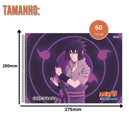 Caderno de Desenho Naruto Shippuden Animes 60 Folhas - São