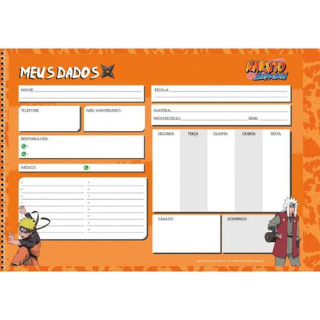 Caderno De Desenho Capa Dura Naruto Shippuden Anime 60 Folhas