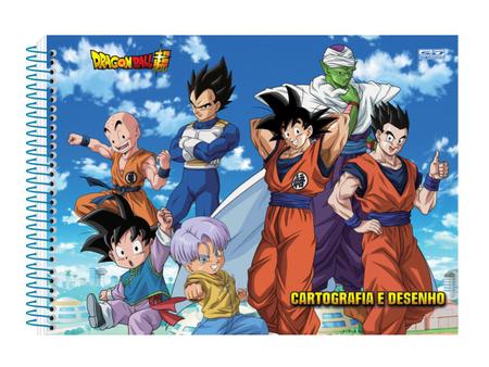 Caderno Dragon Ball Super De Desenho E Cartografia 96 Folhas