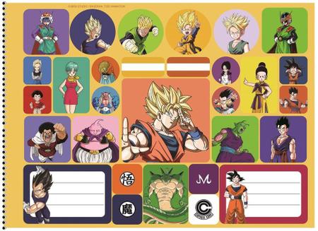 Caderno Cartografia Desenho Espiral São Domingos Dragon Ball Z Com 60 Folhas