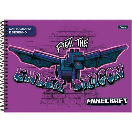 Caderno de Desenho Capa Dura 80fls Minecraft- Foroni – Livraria e