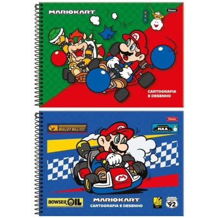 Imagem de Caderno Desenho Univ Capa Dura Super Mario Bros 80Fls