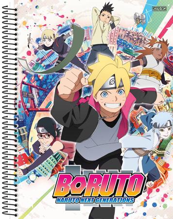 Caderno Espiral 1 Matéria Boruto Anime Naruto Escolar - São