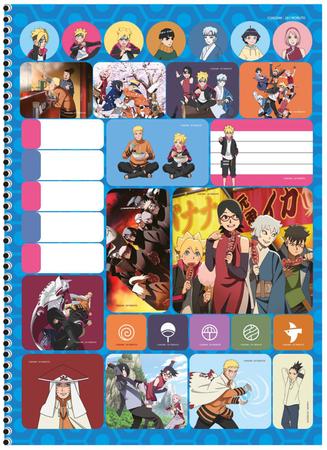 Caderno Espiral 1 Matéria Boruto Anime Naruto Escolar - São