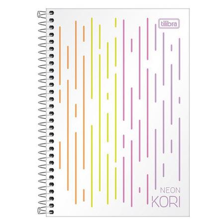 Imagem de Caderno espiral capa plástica sem pauta 1/4 80 folhas Neon Kori Tilibra