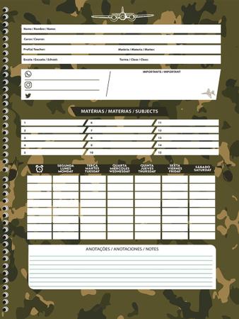 Imagem de Caderno Espiral Grande Universitario  Air Attack (Aviões de Guerra) 1 Matéria 80 Folhas Capa Dura Animativa