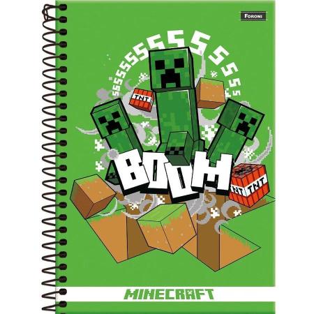 Caderno Brochurão Minecraft Capa Dura 96fls Foroni - Papelaria Criativa