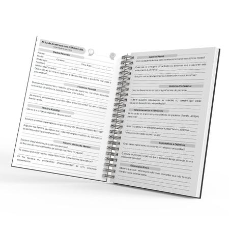 Caderno Anamnese Psicológica - 18x26 - 100fls - C/seu Nome