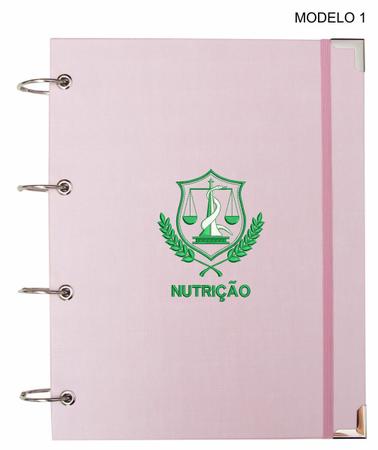 Imagem de Caderno Fichário Argolado Universitário Bordado Nutrição