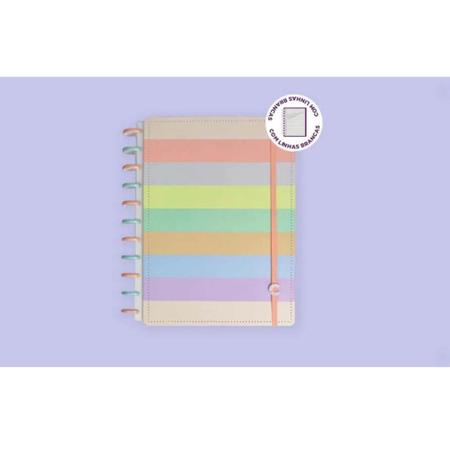 Imagem de Caderno Inteligente Grande+ Arco Iris Pastel Linhas Brancas