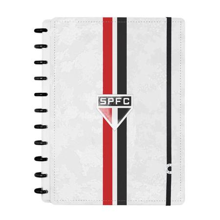 Imagem de Caderno Inteligente São Paulo Tricolor Branco Grande 80Fls