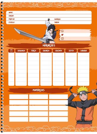 Caderno Espiral Univ Naruto Shiippuden Hokage 1Mat 80 Fls SD