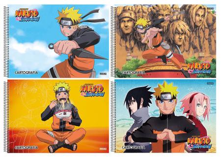 Caderno Naruto Shippuden Desenho e Cartografia Naruto Sasuke