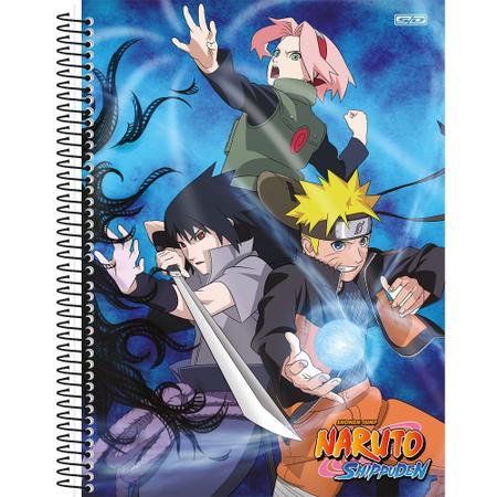 Caderno brochura pequeno capa dura 80 folhas Naruto Shippuden São Domingos  - Shopel Papelaria