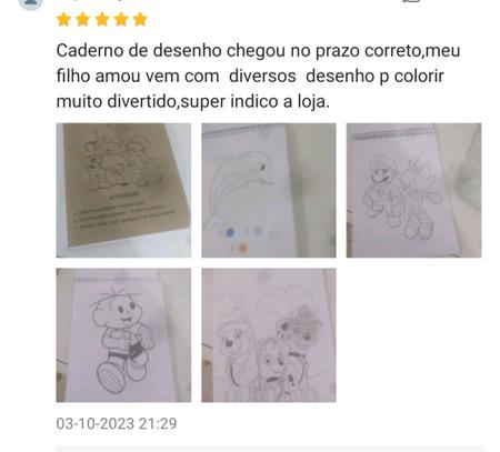 Caderno com Desenhos para Colorir de acordo com números